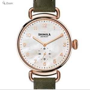 SHINOLA CANFIELD 38MM WHITE MOTHER OF PEARL WATCH